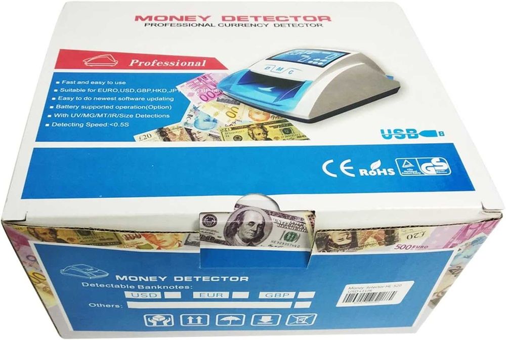 Преносим Детектор за ЕВРО Банкноти 520B, детектор за фалшиви пари