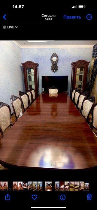 14 odamlik Stol va stul. Holati yap yangi.