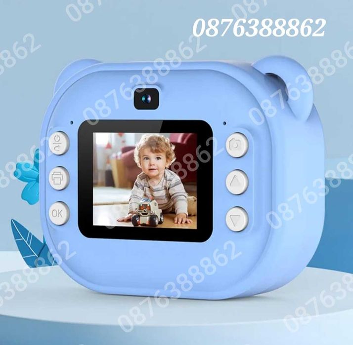 Детска  камера фотоапарат с незабавен печат и функции „Направи си сам“
