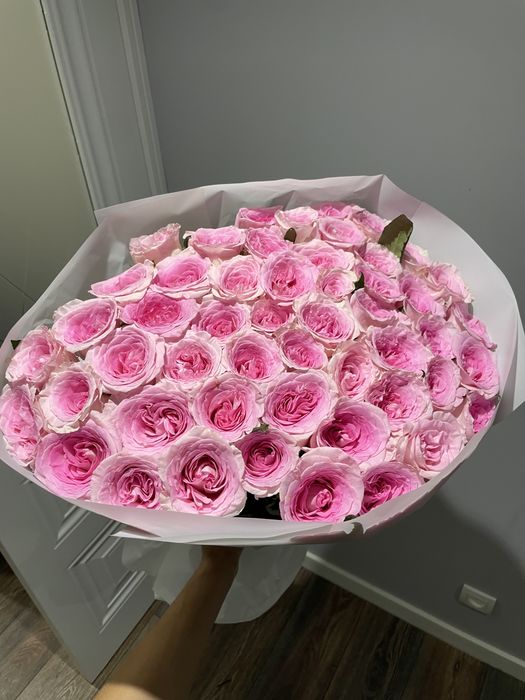 Розы розовые 51 штук