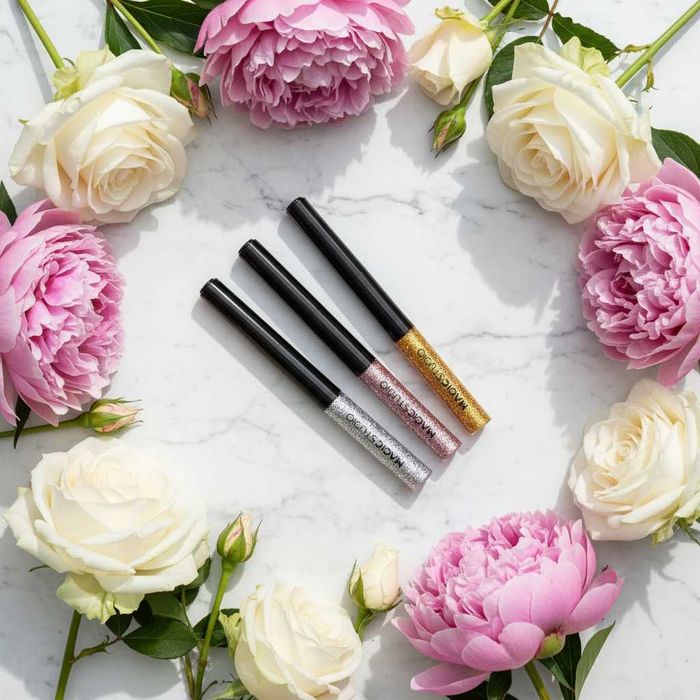Set 3 bucati Eyeliner liquid Glitter Magic Studio 24192, argintiu, auriu, roz, 10.5 ml