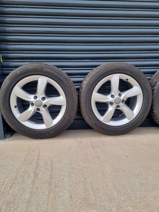 Оригинални Ауди джанти 17 5х112  с зимни гуми  225 55 17