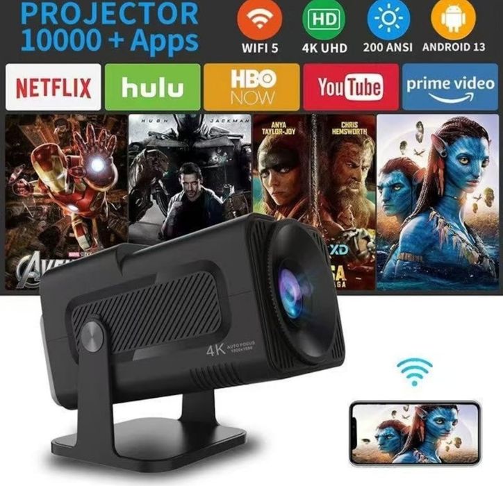 Proiector video cu  jocuri, 10000 jocuri retro, 130 inch,