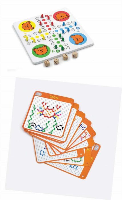 Чисто нова  "Дървена мозайка и Не се сърди човече" от Viga toys.