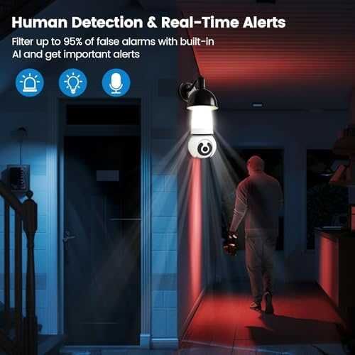 Нова 1080P WiFi крушка камера със сензор, цветно нощно виждане, аудио