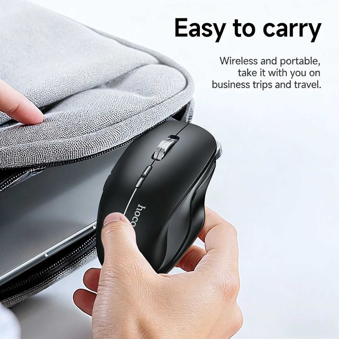 Mouse Wireless HOCO GM40 Dixon RGB, 2.4G + Bluetooth, 400mAh, 7 Butoane, Negru