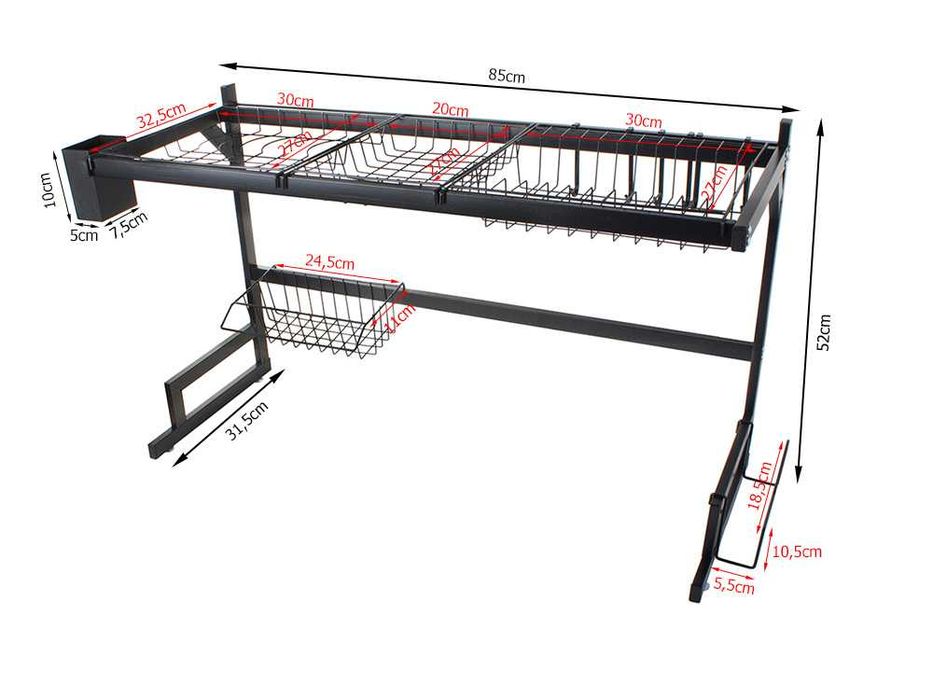 Сушилник за посуда над мивка