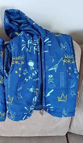 Намалено от 58 лв-Яке кожено дебело за зимата с каракул и Син елек