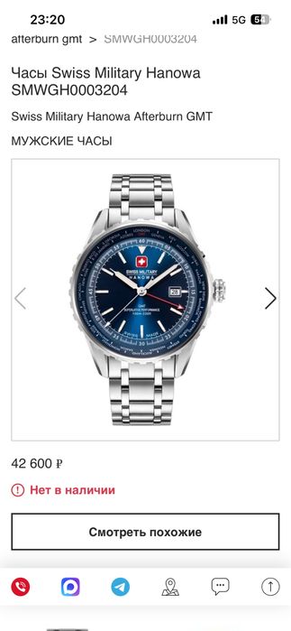 Продам часы SWISS Military HANOVA