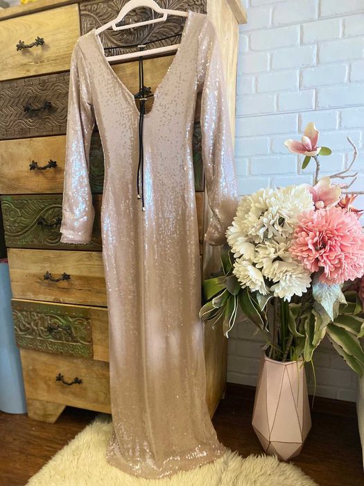 Рокля с пайети*S*Nude sequined dress 16Arl