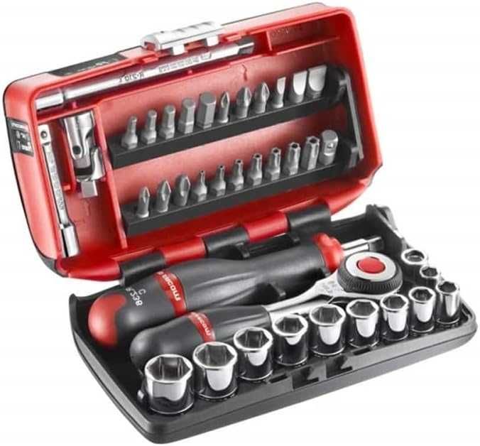 Set de tubulare si biti cu clichet FACOM,R.360NANO 1/4",38buc,sigilat
