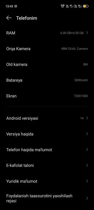 Infinix Hot 50 i tel tinniq olasz ishlatasiz hich qanaqa aybi yoq