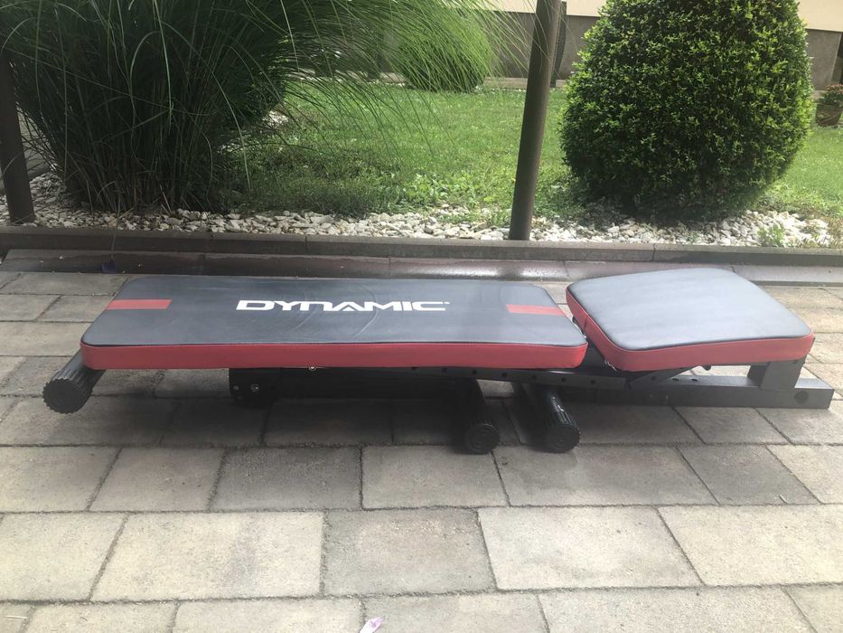 Vand set Fitness: Bancă Multifuncțională Pliabilă DYNAMIC Prime + Set Halteră și Gantere Sportmann 50 kg