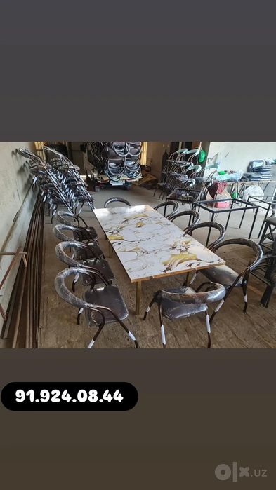 Ishlab chiqaruvchidan temir stol stullar optom narxda