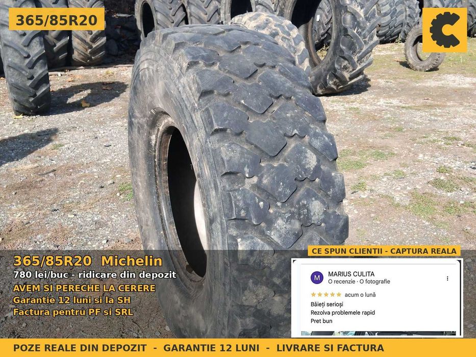 Anvelope Cauciucuri 365/85R20 365/85 R20 365 85 R20 365/85-20 3658520 Michelin Incarcator Buldo si Industrial SH Second Hand STOC REAL Oferta Pret Bun