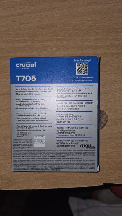 SSD Crucial T705 2TB PCI Express 5.0 x4 M.2 2280
