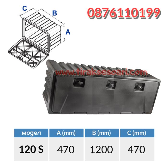 120 CM Сандък за инструменти камиони ремаркета Кутия за инструменти