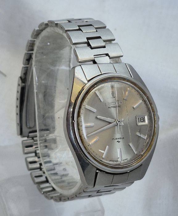 Ceas bărbătesc automat Seiko 7005-8022, cu 17 rubine, vintage din anii '70, oțel inoxidabil, fabricat în Japonia.