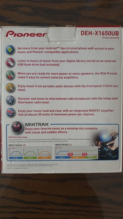 Продается CD магнитола PIONEER DEH X-1650  UB