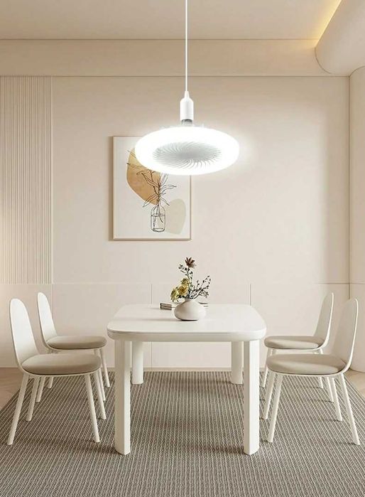 Ventilator de tavan terasa camera cu telecomanda lumina bec led lustra