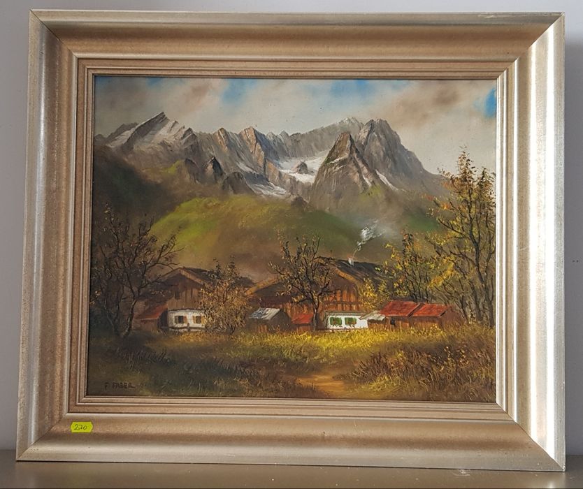 Ramă/tablou vechi din lemn masiv