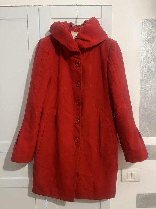 Palton rosu mar 44 -30% lana