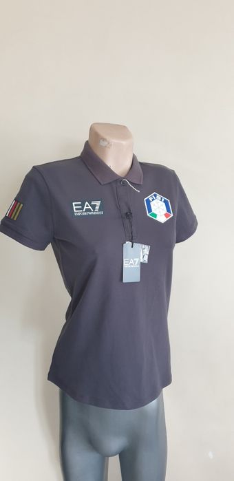 Emporio Armani EA7 Ski Team Italia Pique M НОВО ОРИГИНАЛ Дамск Тениска