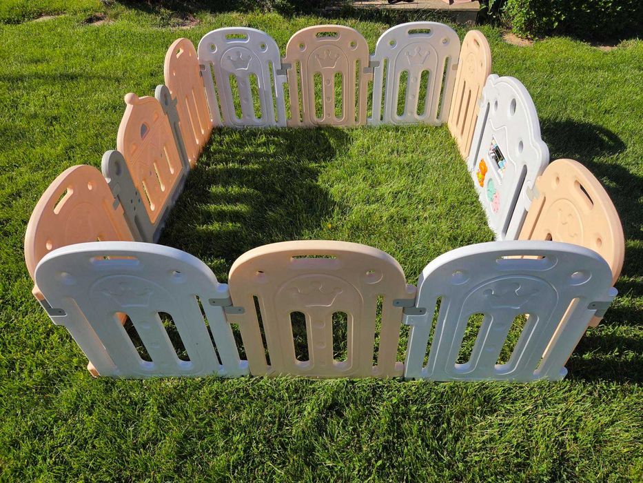 Детска ограда Sonne Home, Sweetie Pacho, Бял/Прасковен цвят