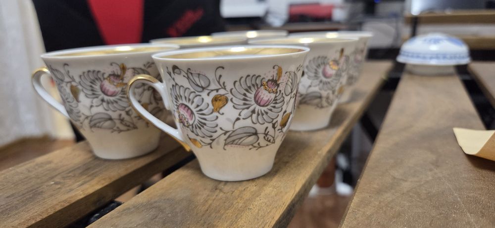 Фарфор, тонкостенный, 6 кофейных чашек