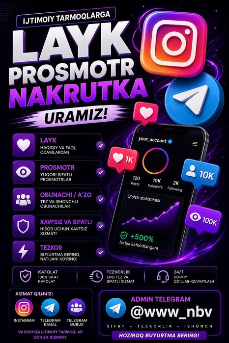Ijtimoiy tarmoqlarga NAKRUTKA