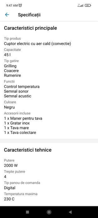 Cuptor electric Samus 2000W