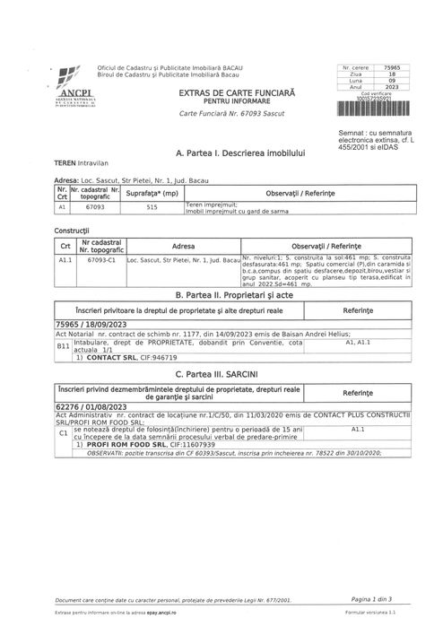 Vând spațiu comercial în localitatea Sascut, județul Bacău