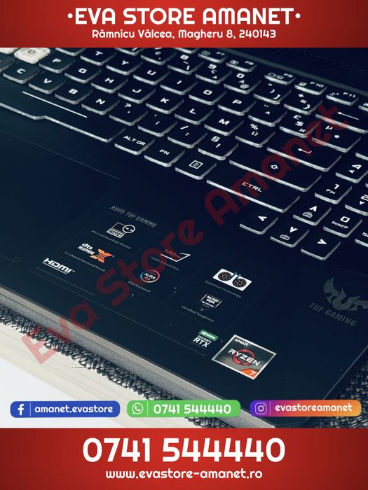 Laptop Gaming 15.6” ASUS TUF AMD Ryzen 7 1TB+512GB 32GB nVidia RTX 6GB