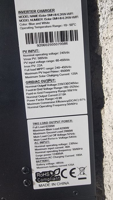 Invertor offgrid 48V , 6,2 kW