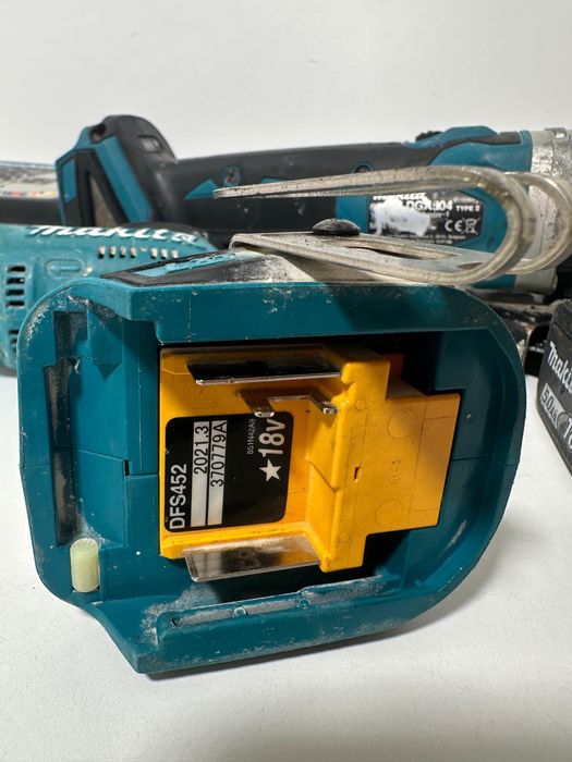 Makita Set Profesional 18V LXT – Flex DGA504 + Autofiletanta DFS452 + 2 Acumulatori + Incarcator