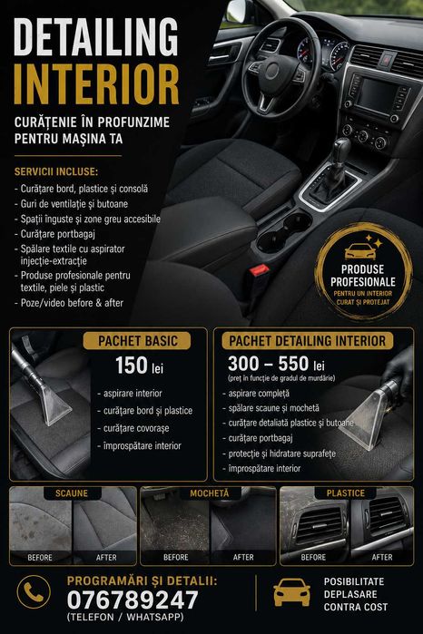 Detailing auto interior Timisoara/Timis