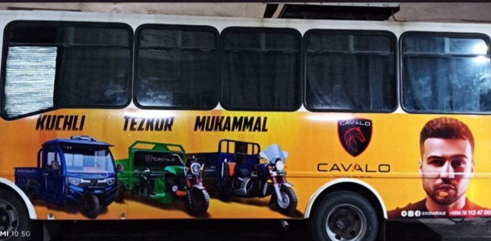 Avtobusda reklama/Автобусда ташки реклама/Реклама на автобусах Карши.