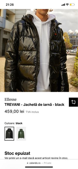 Geaca iarna ellesse barbati originala stralucitoare