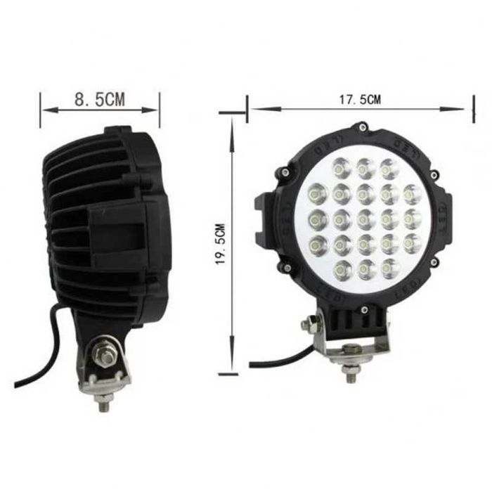 OFF ROAD кръгъл LED фар 17 21 диода 51W 63W