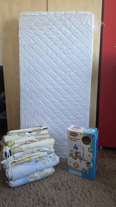 Saltea cocos+jucarie 3in1 patut+2lenjerii