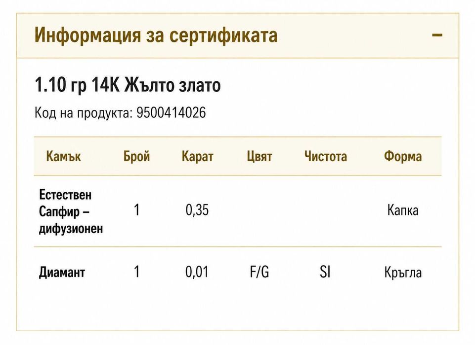 Златен гердан 1,10 гр