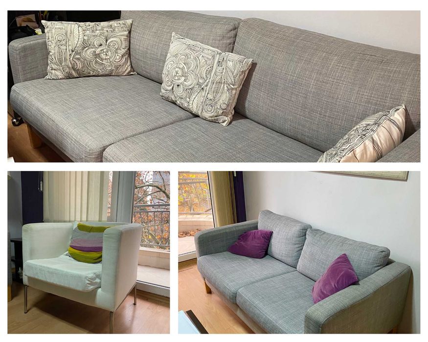 продавам мебели - дивани, фотьойл, лампи и тн. Цени в описанието.