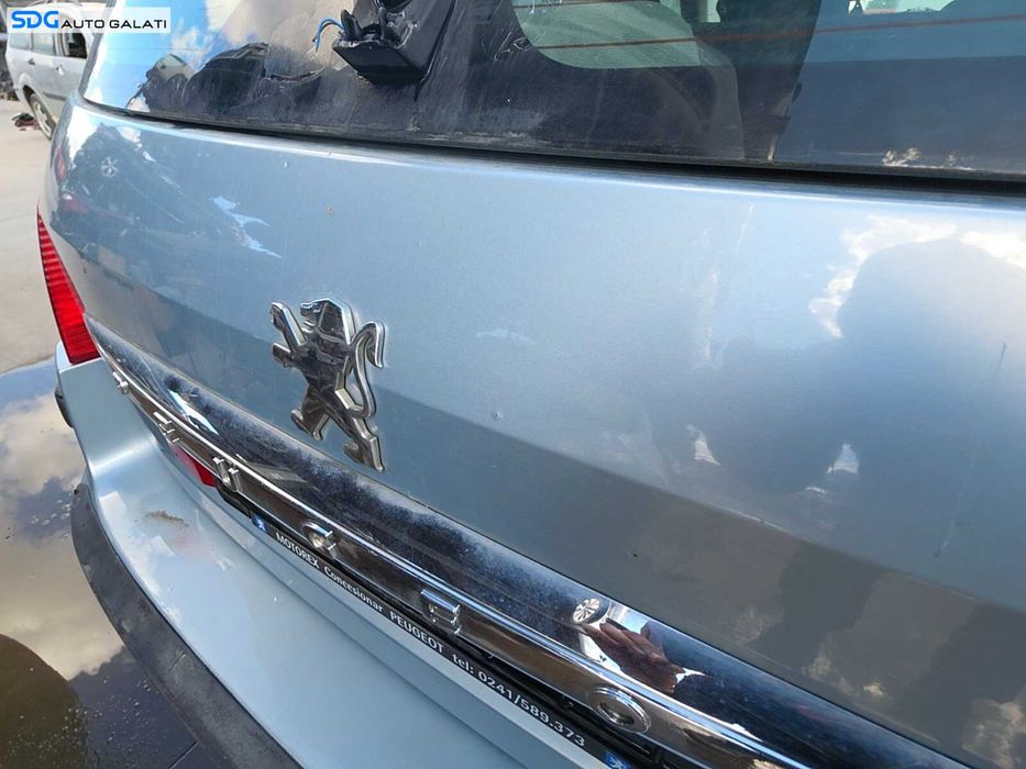 Haion Hayon Portbagaj Dezechipat cu Luneta Geam Sticla Peugeot 407 SW Break Combi 2004 - 2010 Culoare Albastru Azuriu EYL (imperfectiuni) [Q7832]