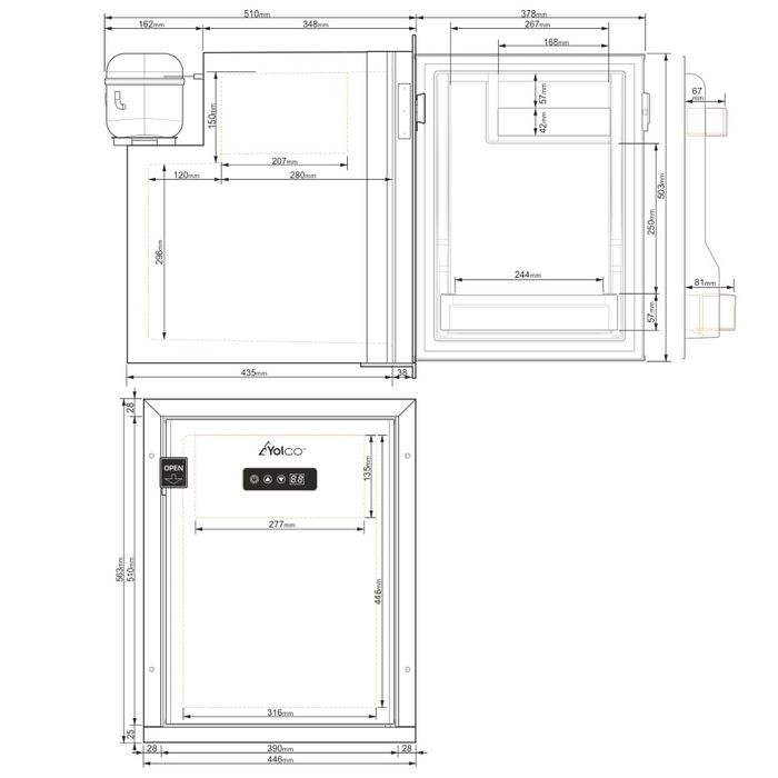 Нов компресорен хладилник на 12/24V