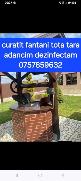 Fantanar puțuri fântâni curățim adâncim dezinfectam
