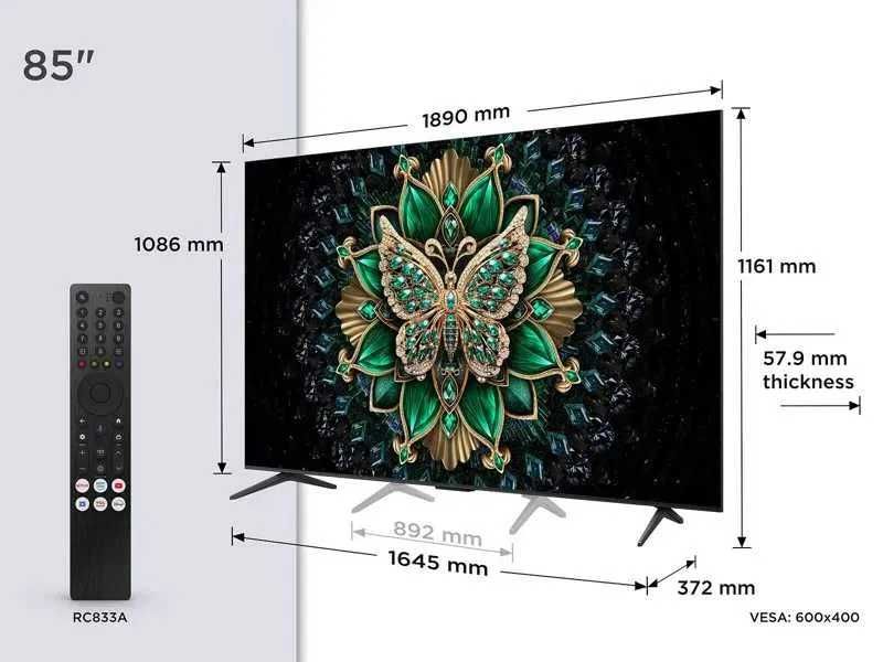 Телевизор TCL 65 C6K QD-Mini LED QLED, 4K доставка бесплатна