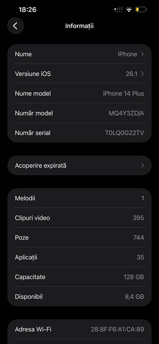 Telefon IPhone 14 Plus 128