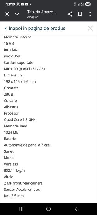 Tableta amazon fire 7