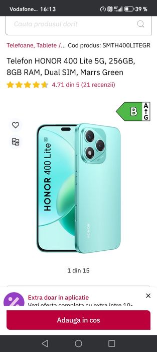 Vând/schimb:Honor 400 lite 5g(8+8 giga ram/256 gb)