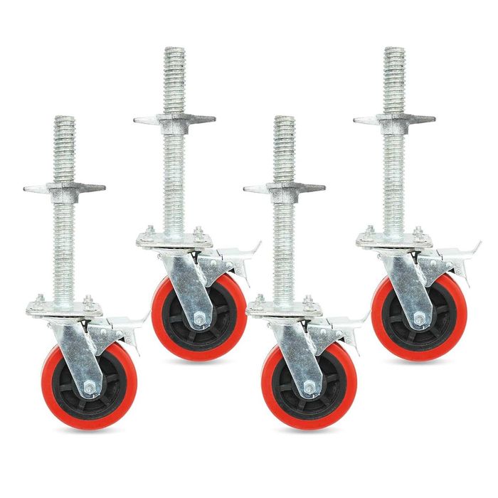 Set de 4 roti heavy-duty pentru schela 150 mm otel, cap. de 500 kg